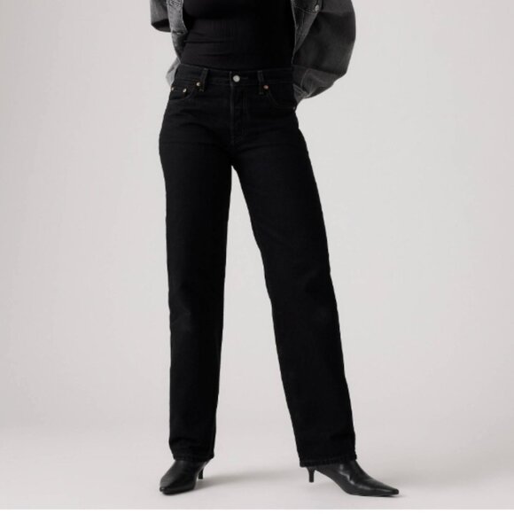 LEVI'S 501 90" STRAIGHT LEG HIGH RISE DENIM JEANS IN BLACK - 27 - Picture 1 of 7